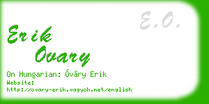 erik ovary business card